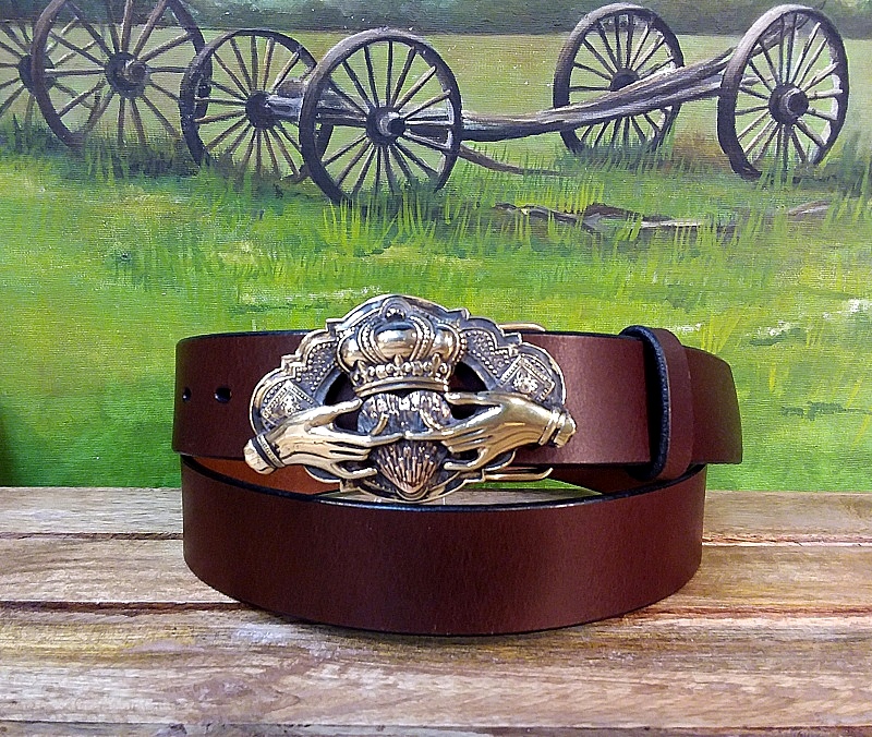 Irish Claddagh Leather Belt