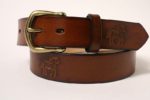 Tooled Leather Horse Belt