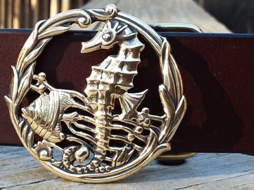 Seahorse Fish Belt in Solid Brass