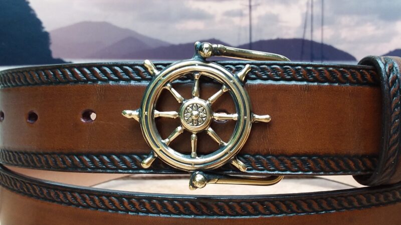 Ships Wheel Buckle in Solid Brass