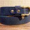 Pin Shackle Leather Sailing Belt in Stone Distressed and Brass