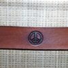 Tooled Peace Sign Leather Belt in Tan Antique Hand Dye
