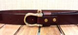 Pin Shackle Leather Sailing Belt in Walnut with Solid Brass Shackle