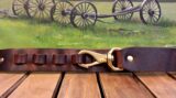 Swivel Snap Leather Belt in 1-1/2" Crazy Horse Brown Distressed with Natural Brass Swivel Snap Hook