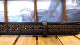 Celtic Knot Embossed Leather Belt in Medium Brown Antique Black Two Tone Combo