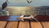 Swordfish Dart Buckle in Red Bronze on Walnut Bridle Leather