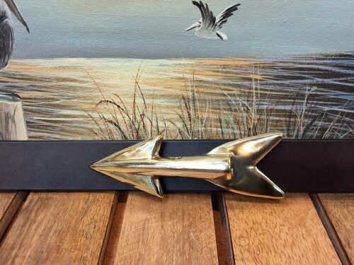 Swordfish Dart Buckle in Solid Brass on Dark Brown Bridle Leather