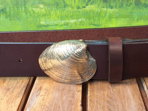 Quahog Shell Buckle in Solid Brass