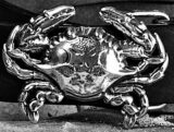 Blue Shell Crab Buckle in Silver Plate