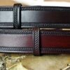 Rope Edge Leather Belts in Dark Brown and Mahogany Antique Finish