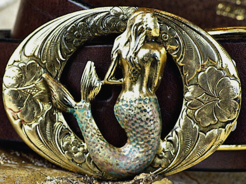 Oval Mermaid Buckle in Solid Brass