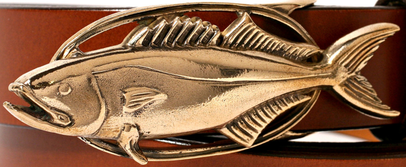 Small Blue Fish Buckle in Red Bronze