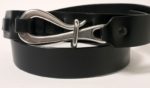 Pelican Hook Leather Sailing Belt in Stainless Steel