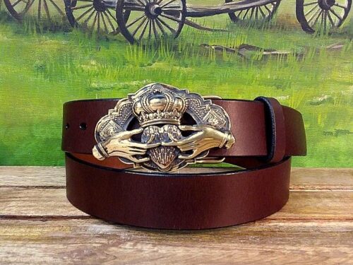 Irish Claddagh Leather Belt