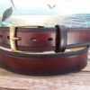 Belt in Mahogany Antique Finish 1-3/8" Antique Brass Buckle
