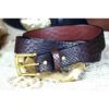 Cobra Print Leather Belt in Brown Cobra and Natural Brass