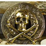 Skull and Crossbones Buckle in Solid Brass