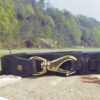 Swivel Snap Hook Leather Belt in Brown Vintage Glazed with Natural Brass