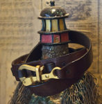 Pelican Hook Leather Sailing Belt on Dark Brown with Bronze Hook