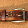 Leather Belt in Tan Antique with Antique Silver Roller Bar