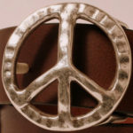 Peace Sign Buckle in Red Bronze