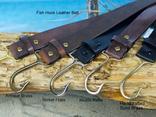Fish Hook Leather Belt