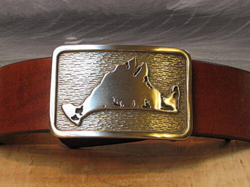 Martha's Vineyard Island Belt Buckle in Solid Brass Martha's Vineyard Island Belt Buckle in Solid Brass