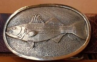 Striped Bass Buckle in Solid Brass