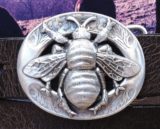 Large Honey Bee Buckle in Silver Plate