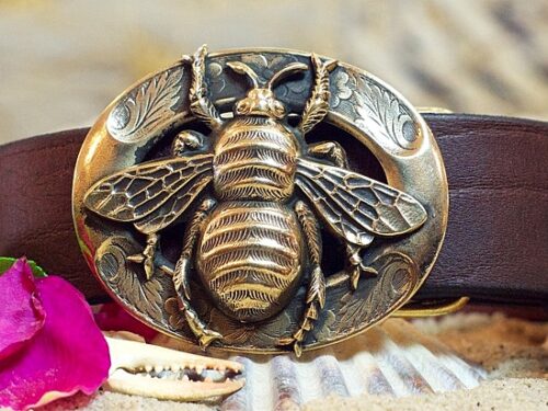 Honey Bee Buckle in Solid Brass