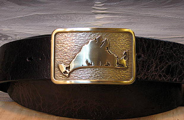 Martha's Vineyard Leather Belt in Solid Brass