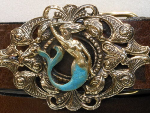 Small Mermaid Buckle in Solid Brass