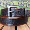 Eagle Leather Belt in Medium Brown Antique Finish 1-1/2"