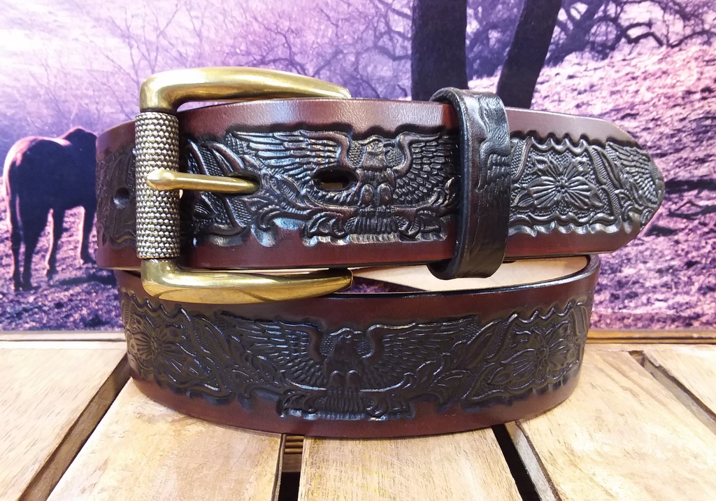 Belt Buckle with Antique Silver Finish - Eagle Design