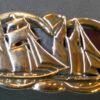 Vineyard Schooner Leather Sailing Buckle in Solid Brass