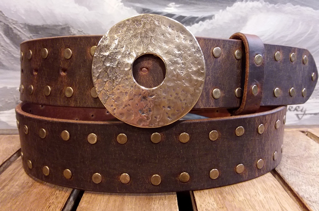 Brown Rhinestones Antique Brass Belt Buckle Buckles