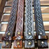 Rope Embossed Leather Belts in 1-1/2" Med Brown, Tan and Dk Brown Antique Finish