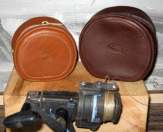 Tan Small and Brown Large Fly Reel Case