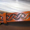 Rope Embossed Leather Belt in Tan Antique Finish