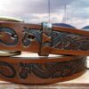 Dragon Leather Belt in Tan Antique Finish