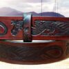 Dragon Leather Belt in Mahogany Antique Finish