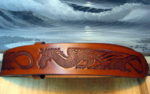 Dragon Embossed Leather Belt in 1-1/2" Tan Antique Finish