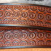 Geometric Leather Belt Two Tone Antique Finish