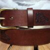 Leather Belt in Mahogany Antique Finish