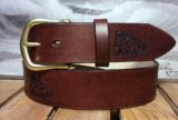 Leather Belt in Mahogany Antique Finish