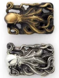 Octopus Sea Kraken Buckles in Antique Brass and Antique Silver