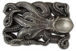 Sea Kraken Octopus Buckle in Antique Silver