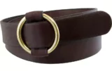 # 2 Single Ring Leather Cinch Belt in Brown Harness