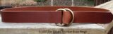 Double O Ring Leather Cinch Belt in Tan Oiled with 1-1/2" Antique Brass Rings