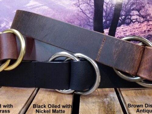 Double O Ring Leather Cinch Belt